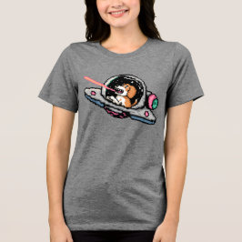Pixel Art Space-Hund - Laser Blaster Pilot T Shirt
