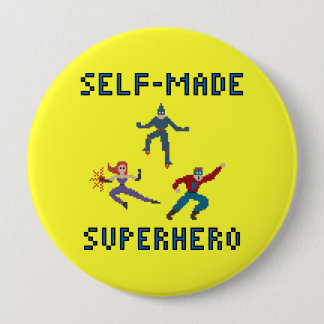 Pixel Art Superheroes-nyckelkedja Knapp