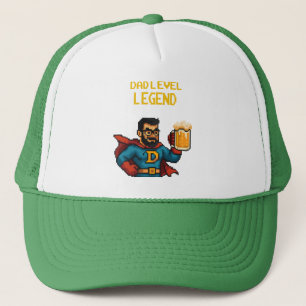 Pixel Art Superhjälte Pappa Cap, Fars dag Gift Keps