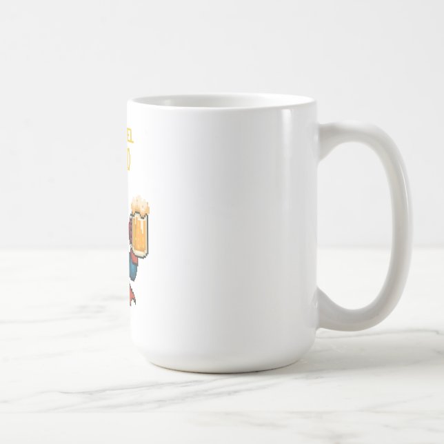 Pixel Art Supershjälte Pappa Mugg, Fars dag Gift Kaffemugg (Höger)