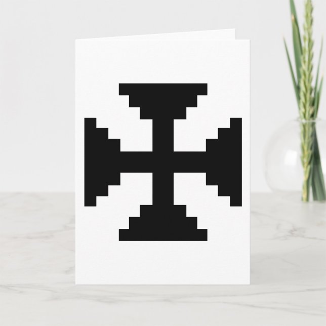 Pixel Art Svart Korssymbol  Kort (Skapare uppladdad)