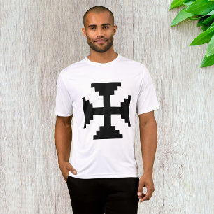 Pixel Art Svart Korssymbol  T Shirt