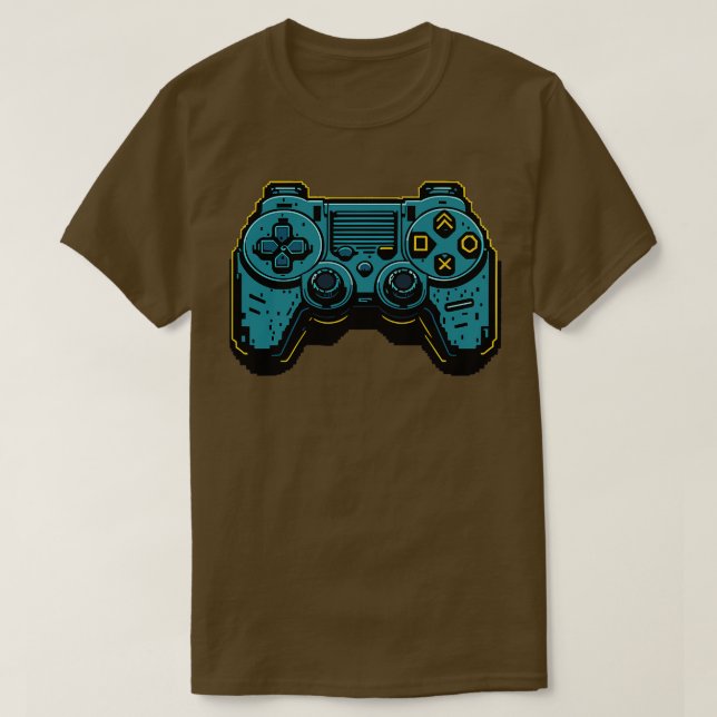 Pixel Art Video Game Controller T Shirt (Design framsida)