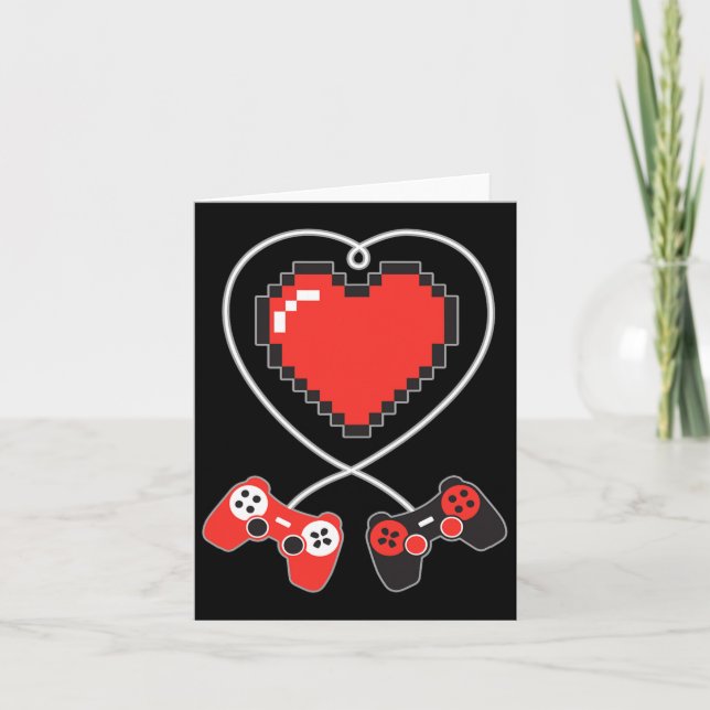 Pixel Art Video-spelstyrenhet Valentines day Gam Kort (Framsida)