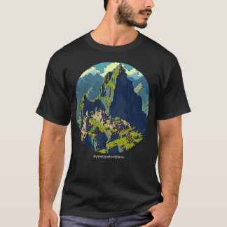 Pixel Art, View of Machu Picchu, Anpassningsbar te T Shirt