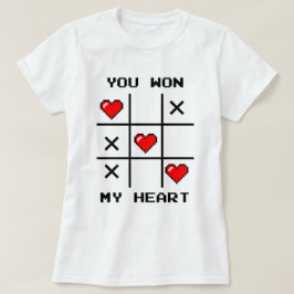 Pixel Art "You Won My Heart" Tic Tac Toe Gamer T Shirt
