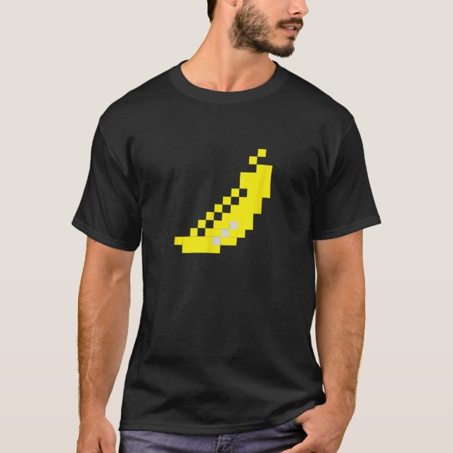 Pixel Banana 80s Video Game Halloween Group Costum T Shirt (Framsida)