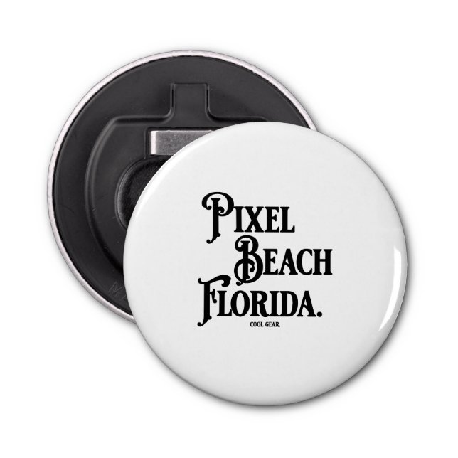 Pixel Beach Florida Button Flasköppnare (Framsidan)