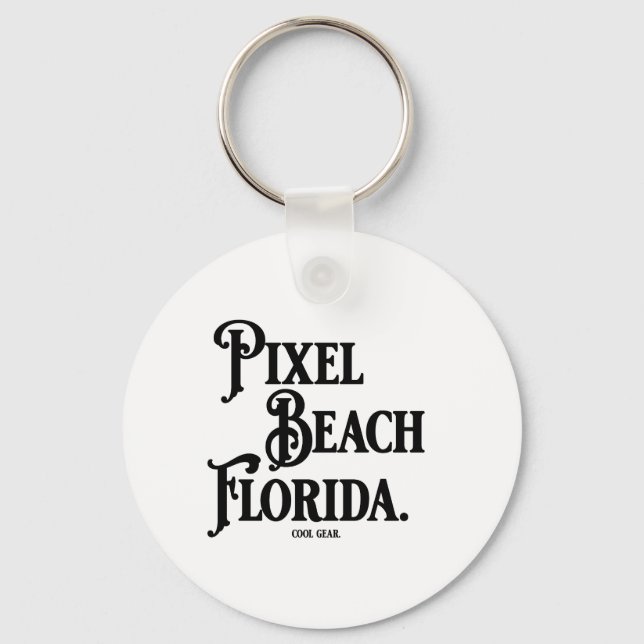 Pixel Beach Florida T-Shirt Nyckelring (Framsida)