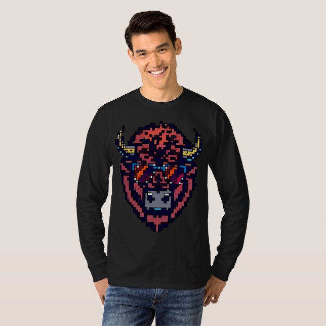 Pixel Bison T Shirt (Hel framsida)