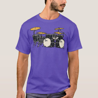 Pixel Black Dubbla Bass Drums Sticker T Shirt