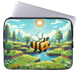Pixel Buzz: Sunny Meadow Äventyr Laptop Fodral