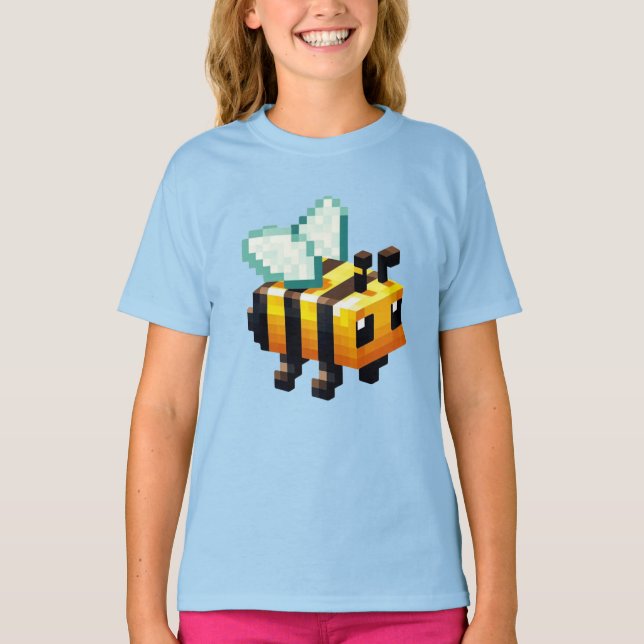 Pixel Buzz: Sunny Meadow Äventyr T Shirt (Framsida)