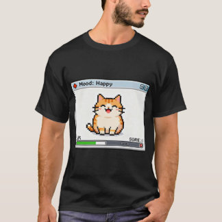 Pixel Cat Feeling Good – Happy Retro Game Status T Shirt