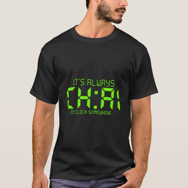 Pixel Chai Clock It'S Always Chai O'Clock Somewher T Shirt (Framsida)