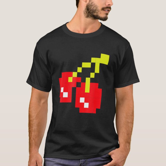 Pixel Cherries 80s Video Game Halloween Costume Ea T Shirt (Framsida)