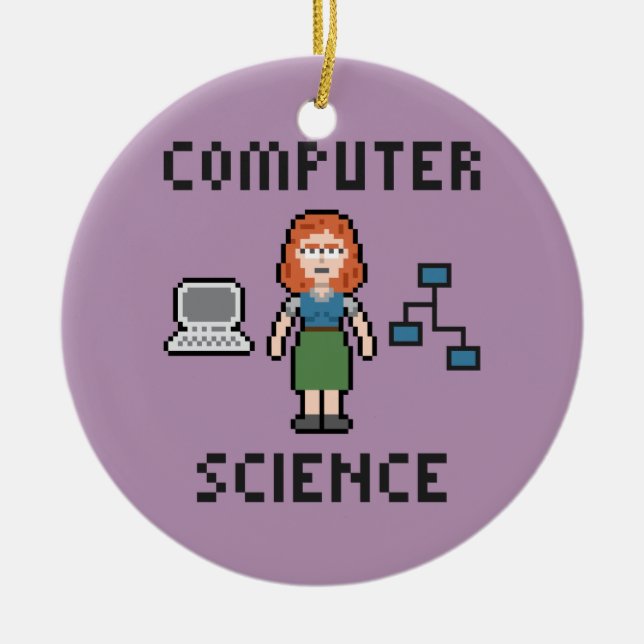 Pixel Computer Science - Female - Circle Ornament (Framsidan)