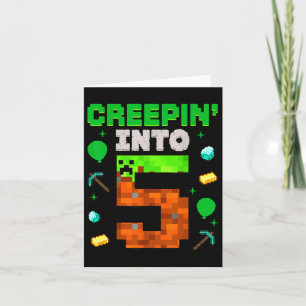 Pixel Creepin’ in to 5 Video Gam 5:e födelsedagssp Kort
