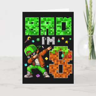 Pixel Dab Gamer Style Födelsedagspresent För Pojka Kort