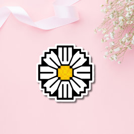 Pixel daisy-blomma klistermärken