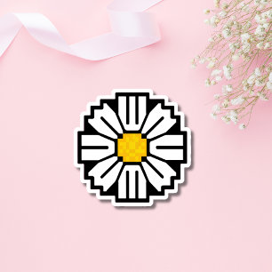 Pixel daisy-blomma klistermärken