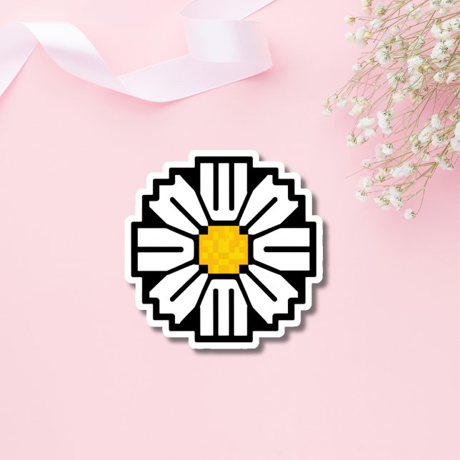 Pixel daisy-blomma klistermärken (Skapare uppladdad)