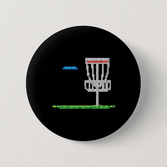 Pixel Disc Golf Frisbee Golfare Frolf Män Pojkar B Knapp (Framsida)