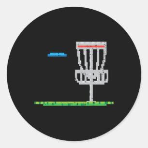 Pixel Disc Golf Frisbee Golfare Frolf Män Pojkar B Runt Klistermärke