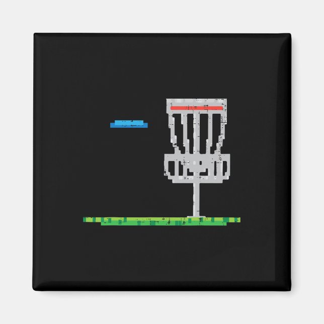 Pixel Discgolf Frisbee Golfare Frolf Män Pojkar Ba Magnet (Framsidan)