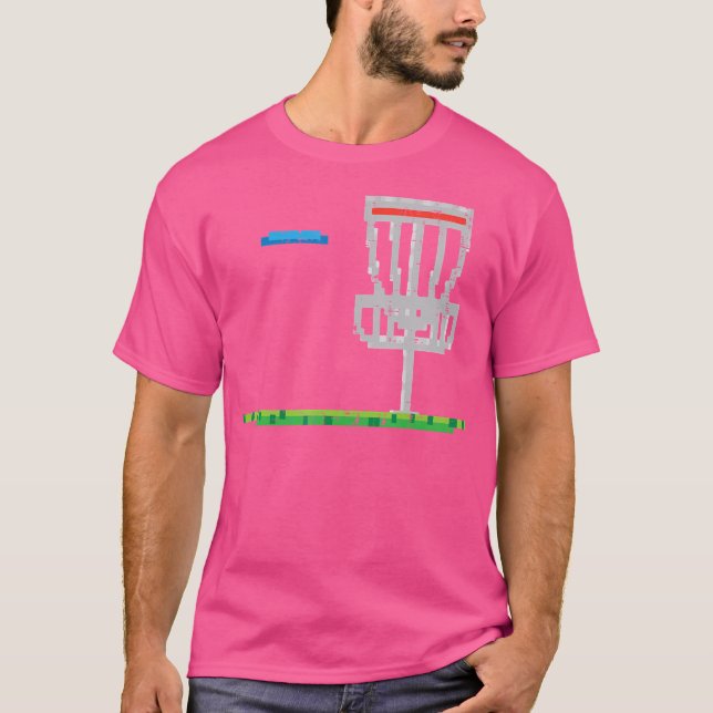 Pixel Discgolf Frisbee Golfare Frolf Män Pojkar Ba T Shirt (Framsida)