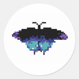 Pixel Fjäril Runt Klistermärke