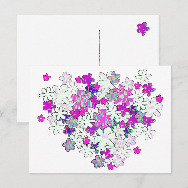 Pixel Flower Bunch-vykort Vykort (Fram/baksida)