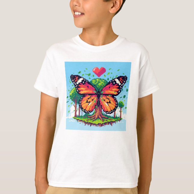 Pixel Friends: Forest Protection (butterfly) #08 T Shirt (Framsida)