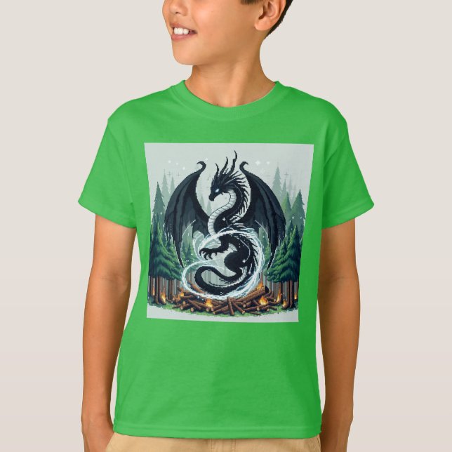 Pixel Friends: Forest Protection (dragon) #03 T Shirt (Framsida)