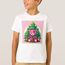 Pixel Friends: Forest Protection (rosa björn) #09 T Shirt
