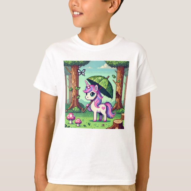 Pixel Friends: Forest Protection (Unicorn) #10 T Shirt (Framsida)