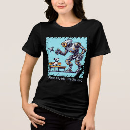 Pixel Friends: Mecha Hund (Robot Hund) (kvinnlig t T Shirt