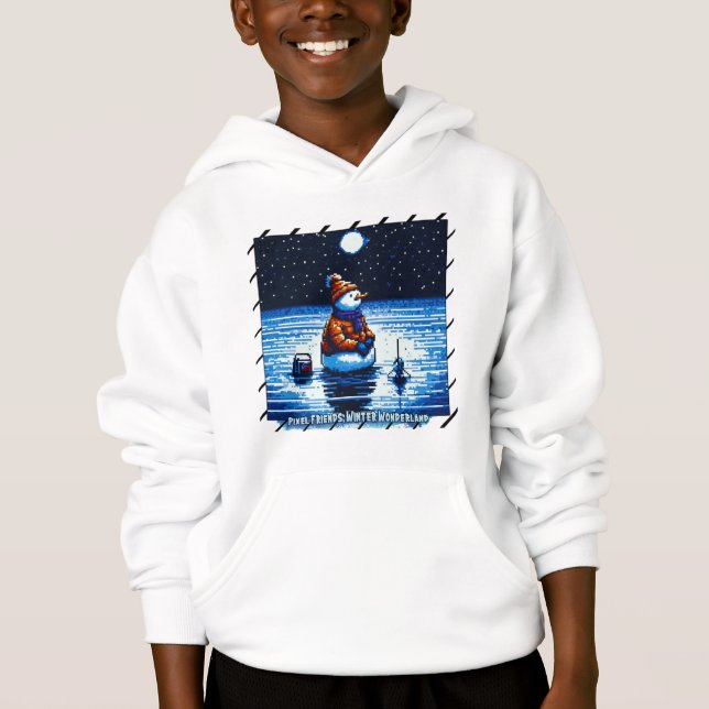 Pixel Friends: Winter Wonderland #16 (snögubbe) T Shirt (Framsida)