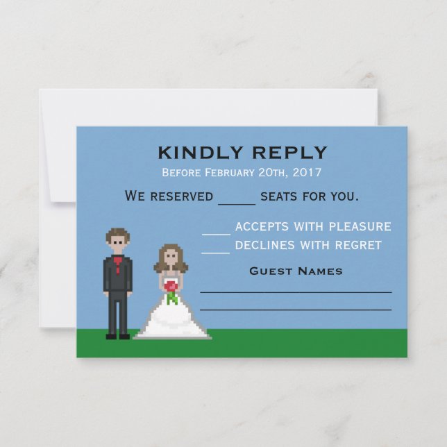 Pixel Gamer Bride & Groom-Bröllop OSA (Framsida)