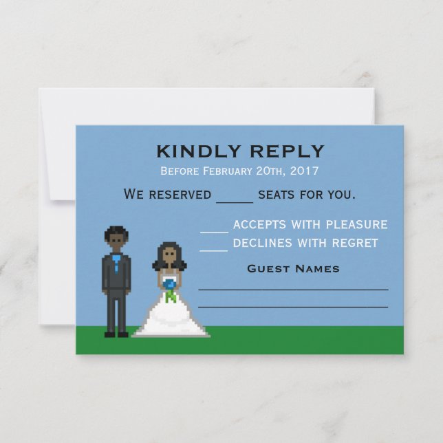 Pixel Gamer Bride & Groom-Bröllop OSA (Framsida)
