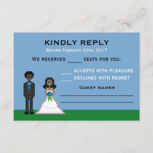 Pixel Gamer Bride & Groom-Bröllop OSA Kort