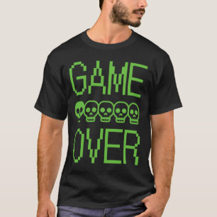 Pixel Gamer Skalle Game Over Retro TV-Spel Arkad T Shirt