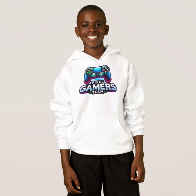 Pixel Gamers Team - Future Pro Gamer T Shirt (Hel framsida)