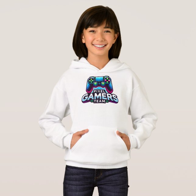 Pixel Gamers Team - Neon Princess Gaming T Shirt (Hel framsida)