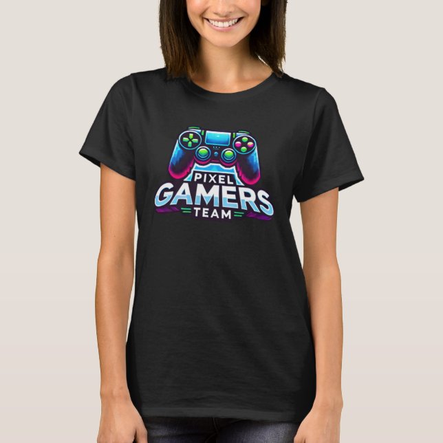 Pixel Gamers Team - Spela fetstilt, Spelet är star T Shirt (Framsida)