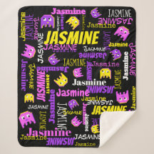 Pixel Gaming rosa gult svarta flickor namn