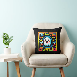 Pixel Ghost Maze - Retro Arcade-Inspired-spel Kudde