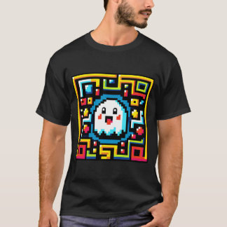 Pixel Ghost Maze - Retro Arcade-Inspired-spel T Shirt
