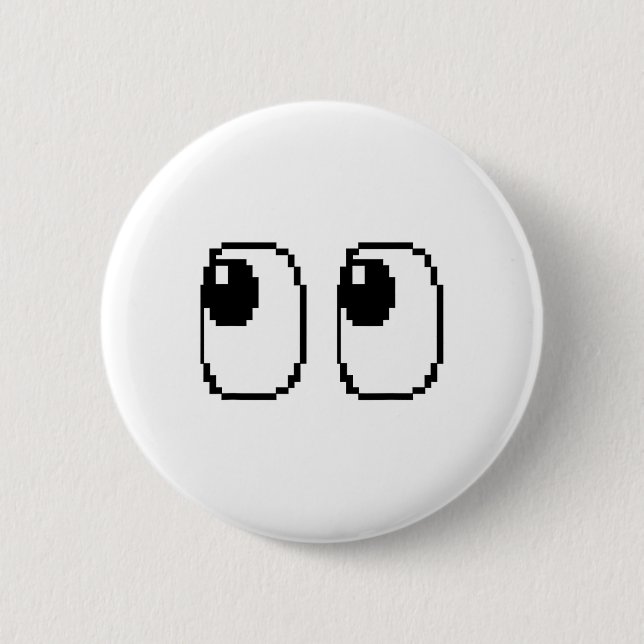 Pixel Ghost Ögon Halloween Game Group Costume Knapp (Framsida)