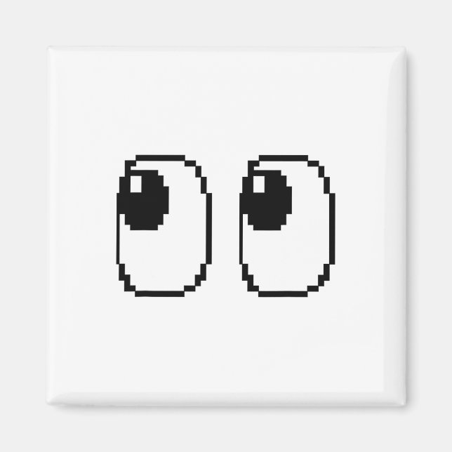 Pixel Ghost Ögon Halloween Game Group Costume Magnet (Framsidan)